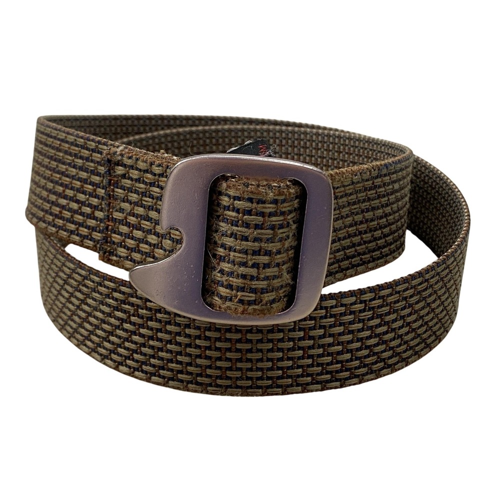 Bison Designs Belt Mens Medium Brown Nylon Webbing Bottle Opener 34 36 38